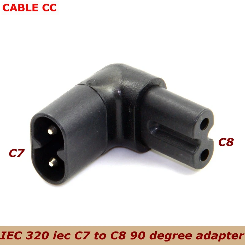 IEC 320 iec C7 до C8 90 градусов вверх и вниз угловой адаптер питания переменного тока
