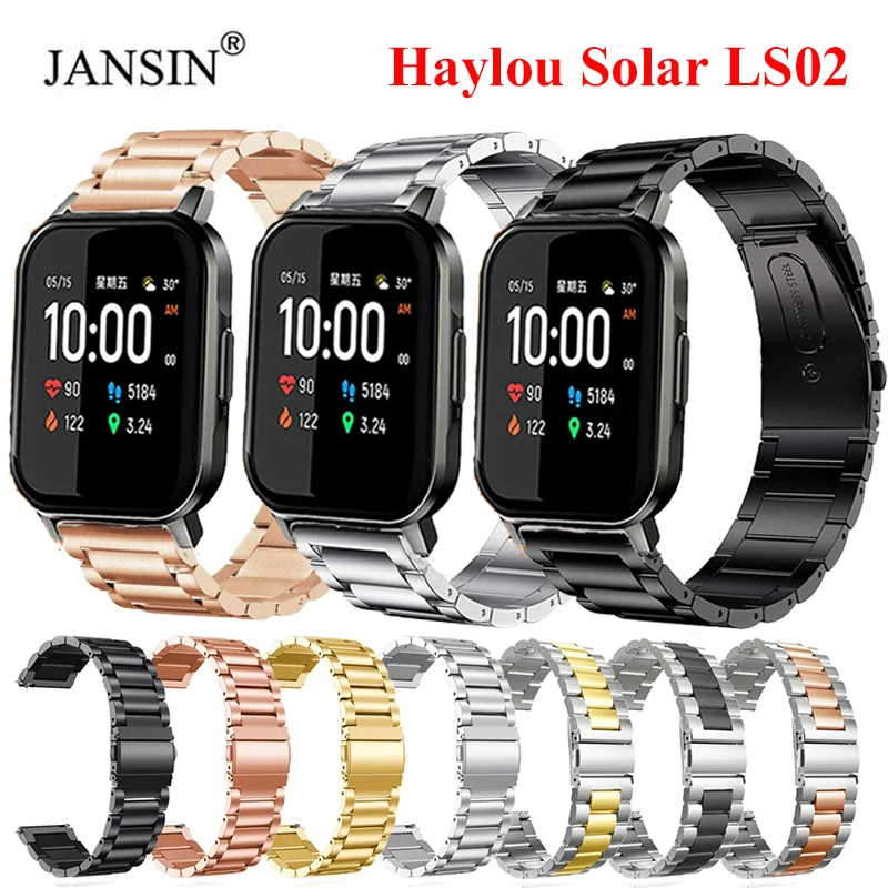 

Stainless Steel Metal Watch Band For Haylou LS02 Smart Watch Bracelet Correa For Haylou LS02 Watchband for hayou ls02 Link Bands