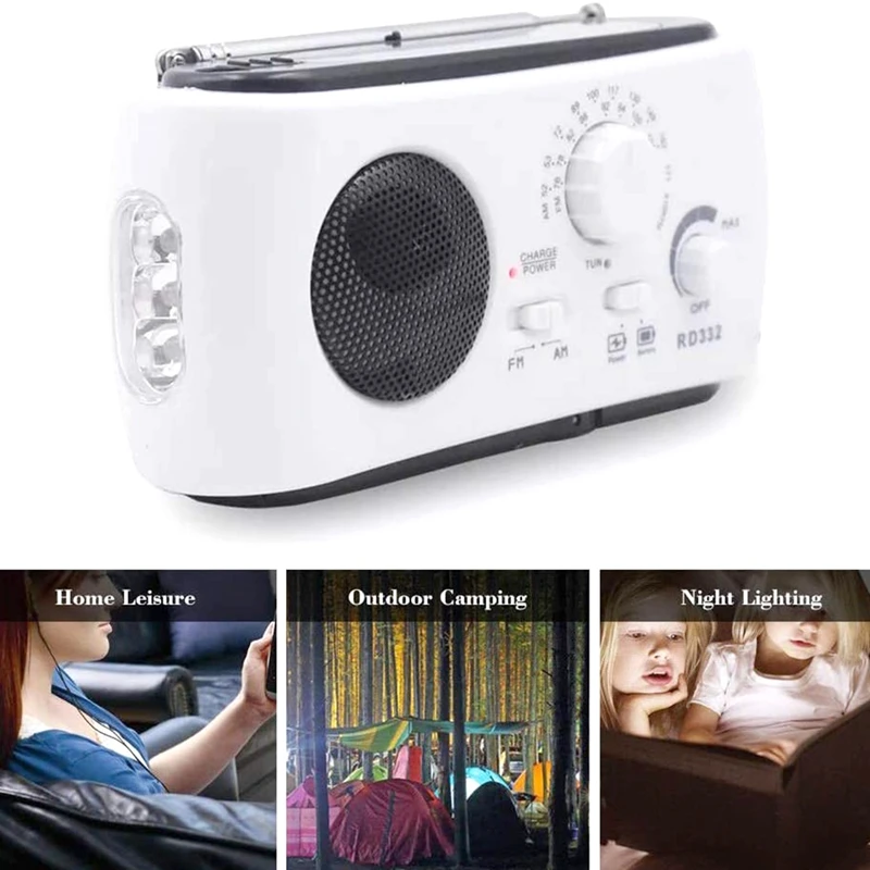 

Emergency Radio Solar Radio Hand Crank Am / Fm Radio with LED Light and Built-in Battery for Smart Phone Charger