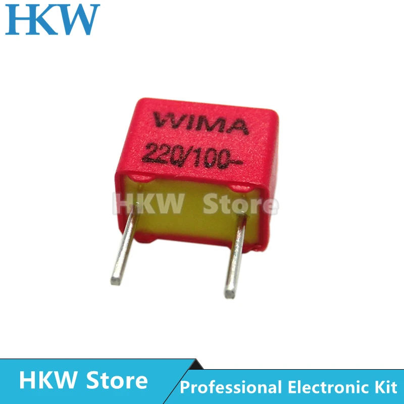 5 шт. оригинальный WIMA 220PF 100 в красный FKP2 мм пленочный конденсатор Hi-Fi аудио