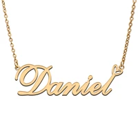 love heart daniel name necklace for women stainless steel gold silver nameplate pendant femme mother child girls gift