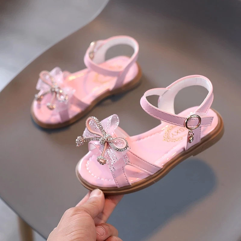 

Comfortable Girls Sandals Summer Kids Beach Shoes Open Toe Children Girls Leather Sandals Flat with Fashion Soft Princess Shoes