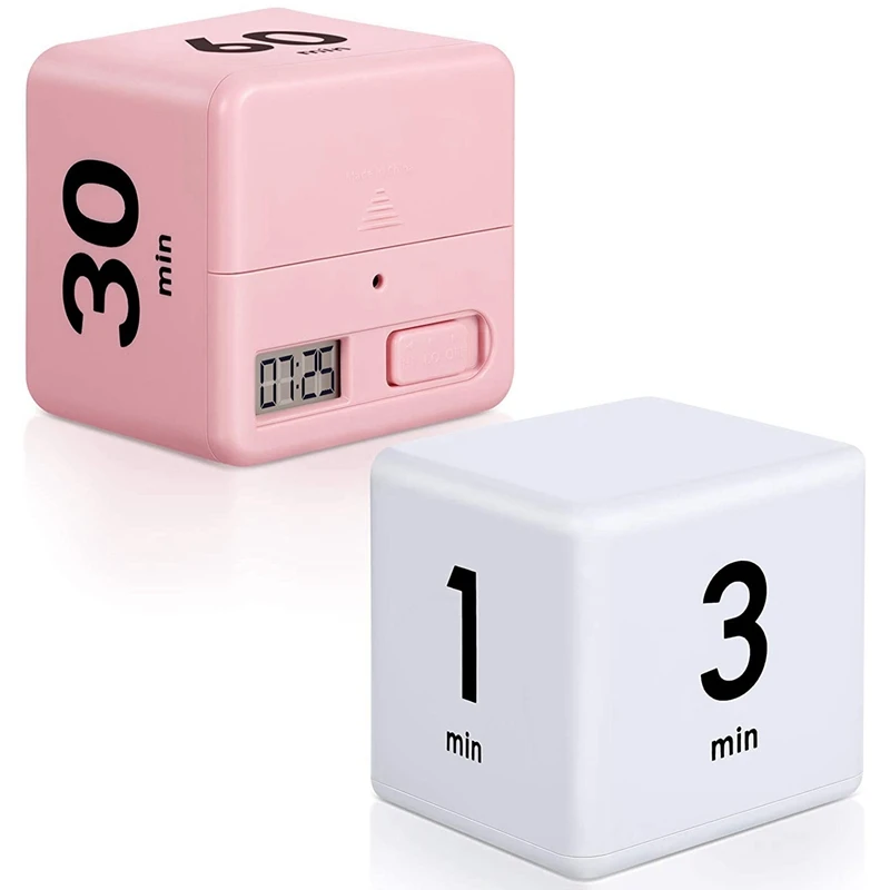 

2 Pieces Square Timer Gravity Sensor Flip Timer, Kitchen Timer Child Timer Workout Timer Study Timer Game Timer for Time