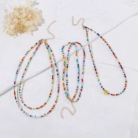 bohemian sea style rice beads necklace fashion creative handmade necklace joker rice beads necklaces for women