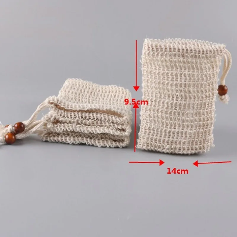 

Cotton Linen Soap Bag Natural Plant Fiber Environmental Protection Handmade Exfoliator Sponge Pouch Facial Cleanser Foaming Net