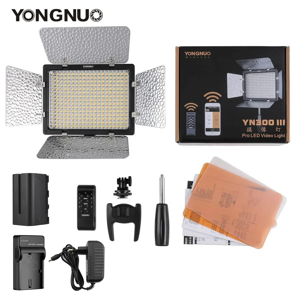 YongNuo YN300 III YN300III 3200k-5500K CRI95 Светодиодная лампа для фото-и видеосъемки опционально с