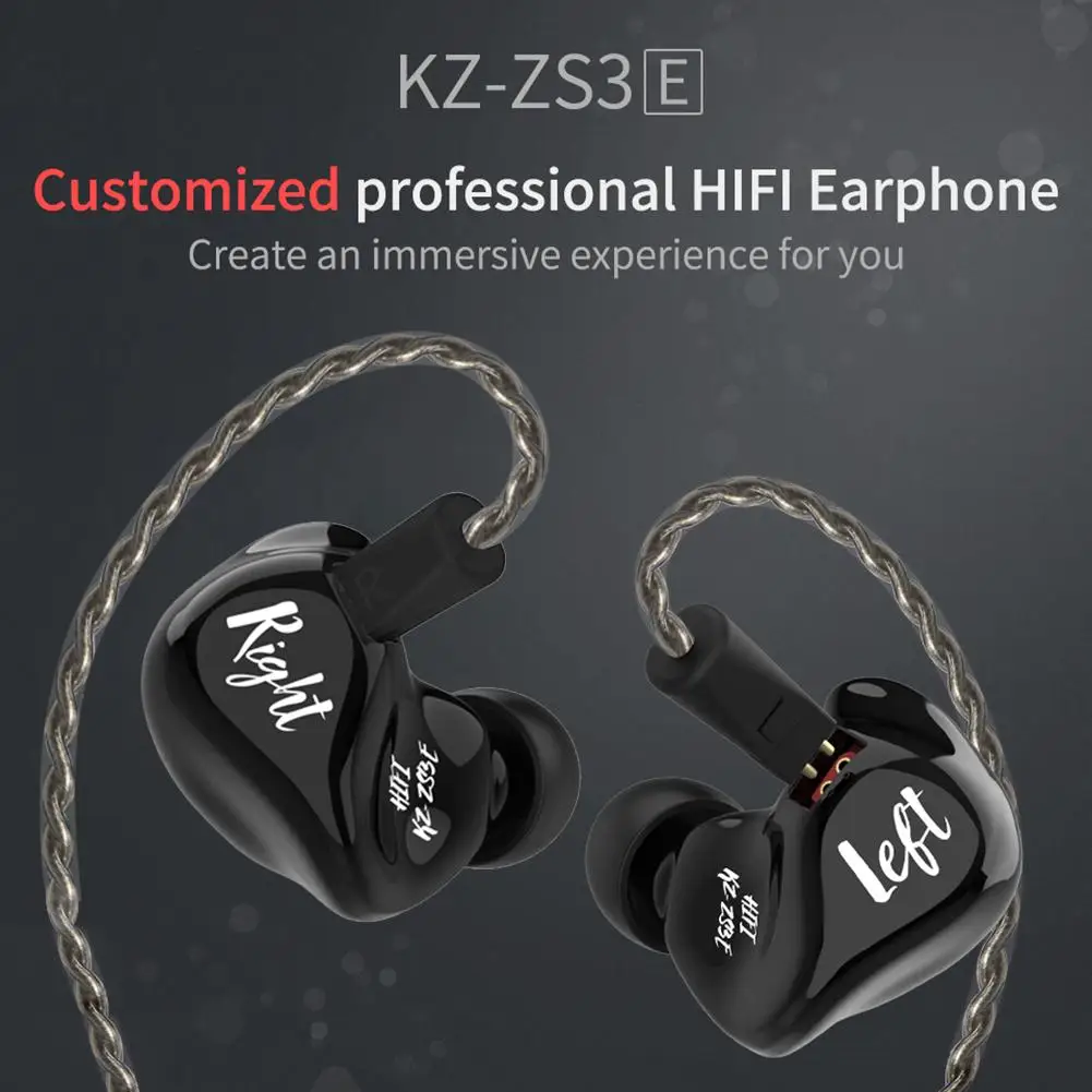 Плотным верхним ворсом KZ ZS3E наушники 1DD динамический внутриканальные мониторы