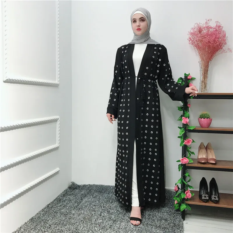 Dromiya Abaya Дубай мусульманское платье кафтан хиджаб кимоно с металлическими