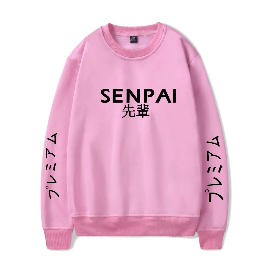 Японский свитшот с аниме Senpai для мужчин и женщин повседневные свободные худи в