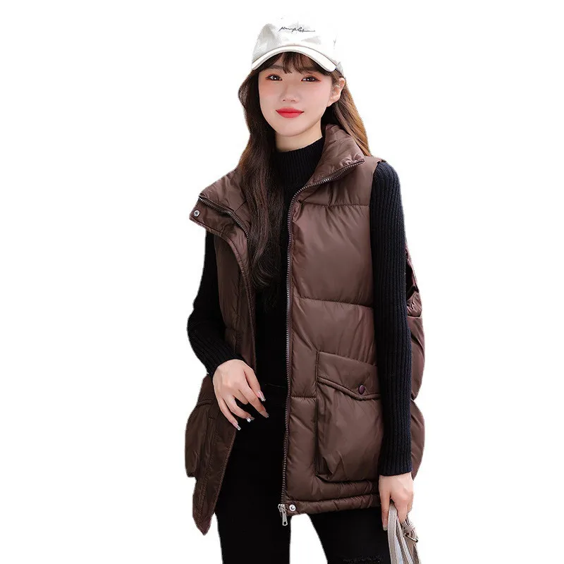 

Winter Warm Vest Women Jacket Vogue Loose Waistcoat Snow Wear Thicken Cotton Padded Jacket Vest Coat Sleeveless Parkas