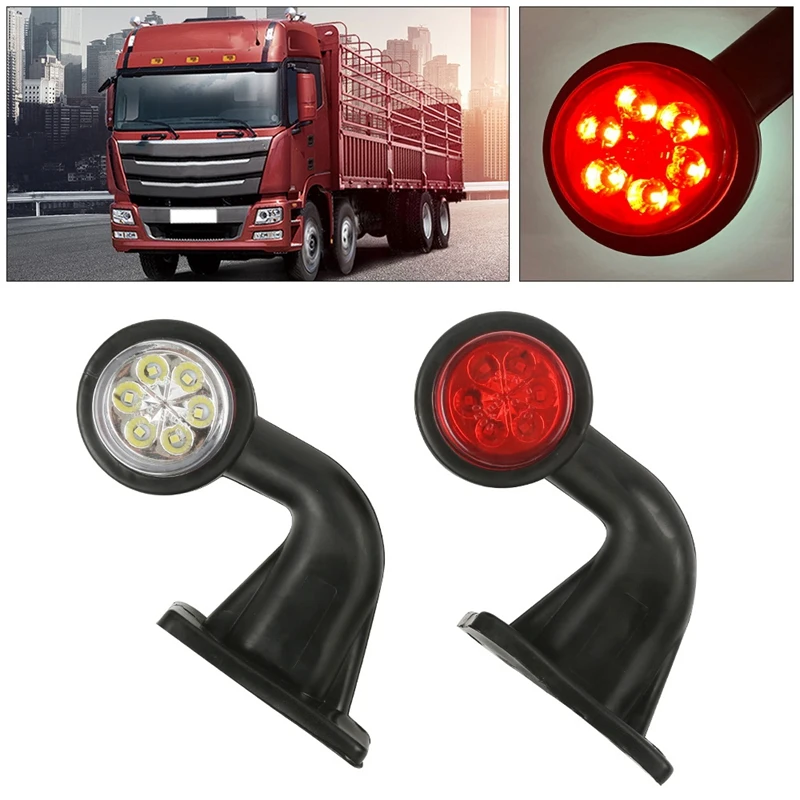 2PCS Side Marker Lights Universal 12-30V Tail Light 12LED Elbow Outline Rear Lamp for Trailer Truck Lorry | Автомобили и