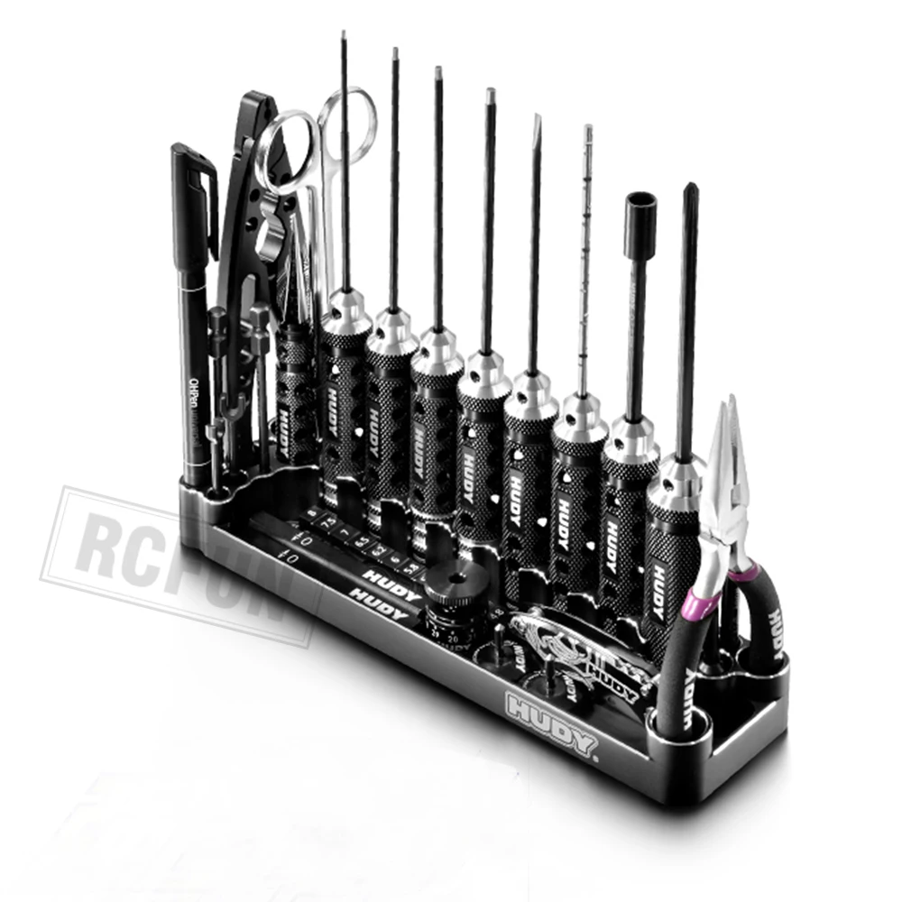 HUDY-soporte para destornillador, herramienta profesional RC, multifunci&oacute;n, bandeja de almacenamiento 6061 CNC, soporte de exhibici&oacute;n, 1 ud.-2