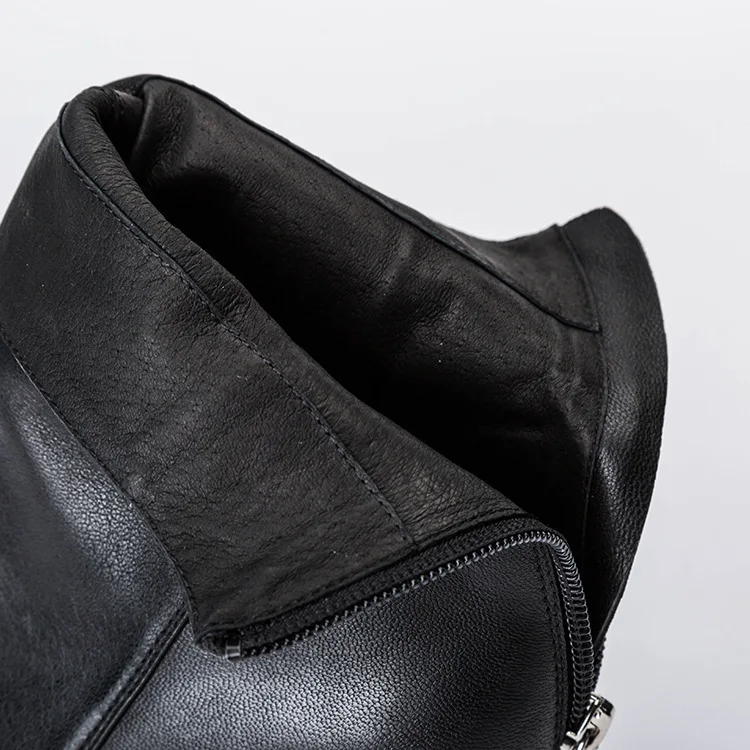 

Thick Boots heel Woman Boots Increase Boots Genuine Leather Boots heel Short