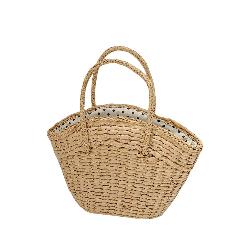 

Fashion Rattan Women Handbags Wicker Woven Lady Shoulder Bags Summer Beach Straw Bag Large Capacity Totes Dot Big Baskets Purses
