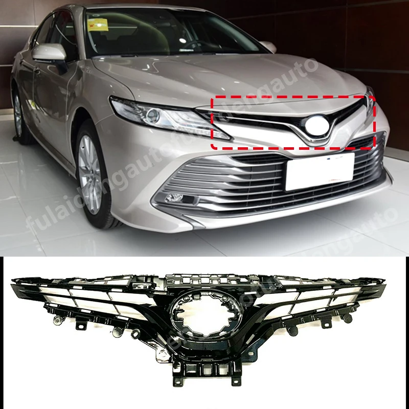 

1pcs Front Grille For Toyota Camry L LE XLE 2018-2019 Upper Bumper Insert Trim Racing Grills Car accessories