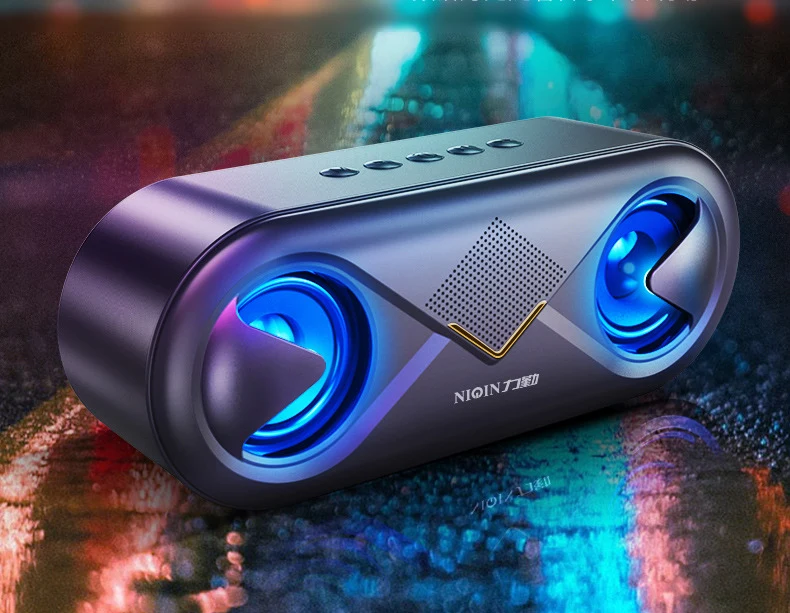10 Вт Портативный Bluetooth Динамик Беспроводная стереоколонка громкий Динамик с светодиодный свет на открытом воздухе Динамик поддержка TF FM AUX