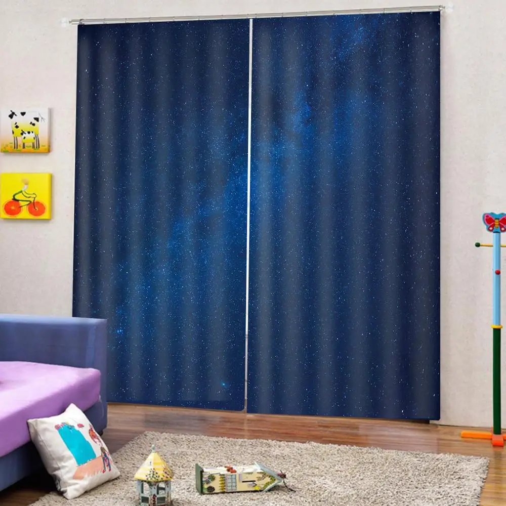 Современные мерцающие занавески Satrry небесно-голубые для детской комнаты спальни