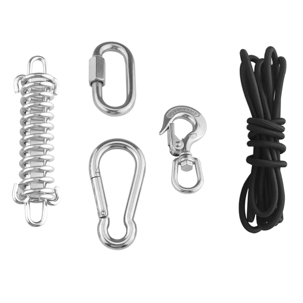 

Pet Durable Stainless Steel Spring Pole Dog Rope Toys Hanging Exercise Rope with 5M Black Ropes