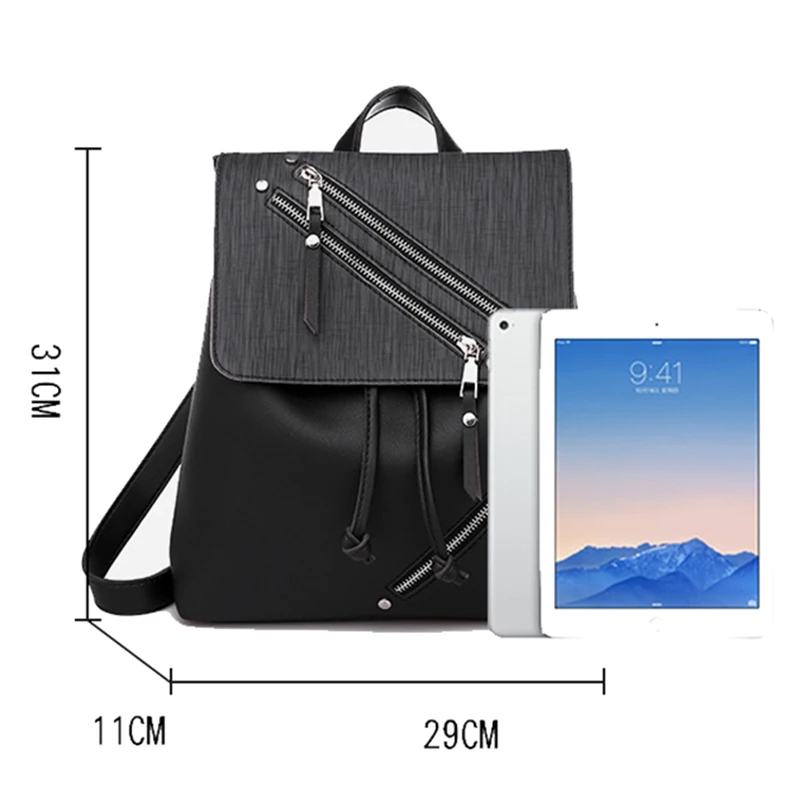 

Women Backpack High Quality PU Leather Drawstring Backpacks for Teenager Girls Female School Shoulder Black Bag Mochila ZZL190