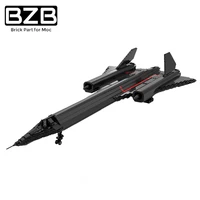 bzb moc war interceptor high speed strategic plane blackbird sr 71 aircraft lovers building blocks kids boys diy toys best gifts