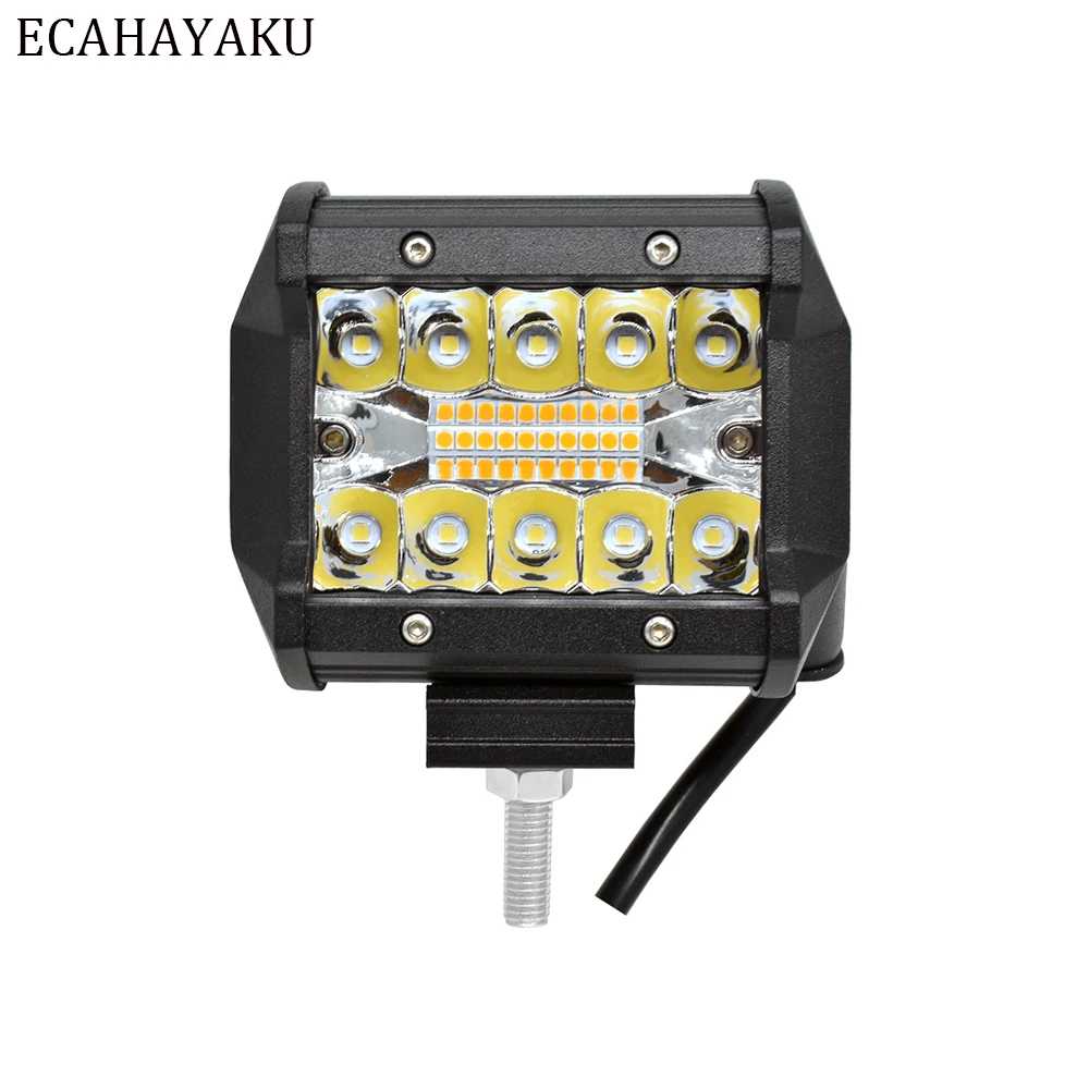 

ECAHAYAKU 4 Inch 2Pcs 60W LED Work Light Bar Combo Offroad Motorcycle Foglights LED Light Bar For Pickup 4x4 ATV SUV Jeep Truck