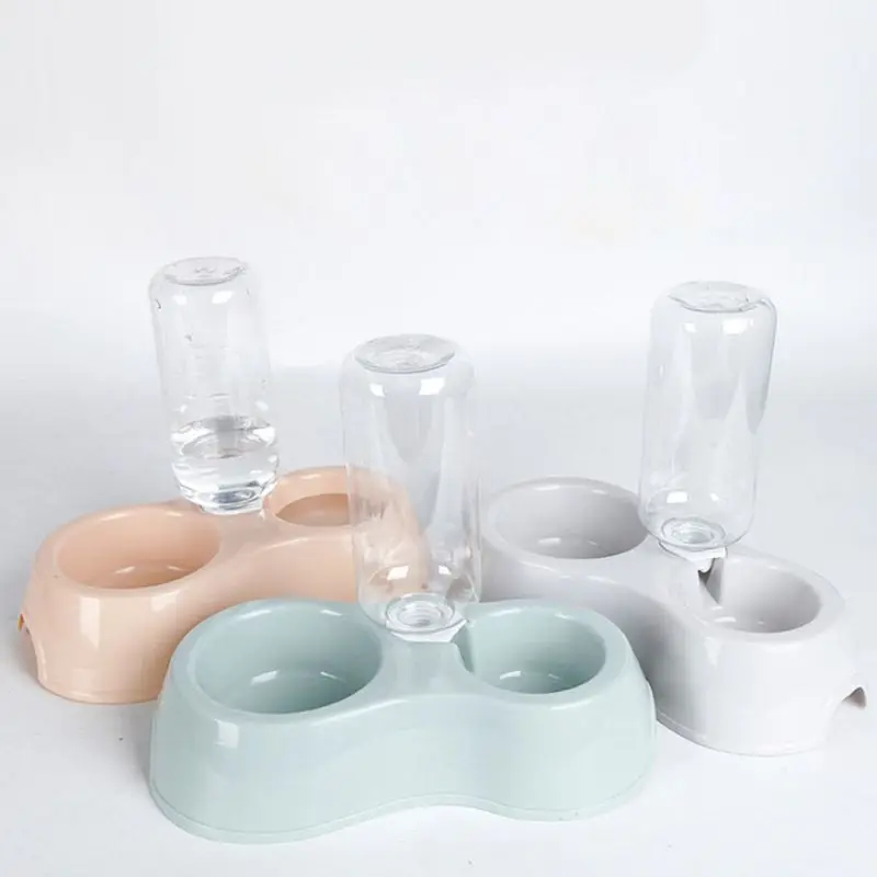 

Автоматическая миска для кормления домашних животных, миска для корма для собак и кошек с дозатором для бутылки с водой, миска для воды и еды...