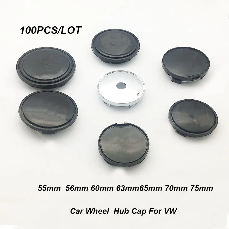 

100x 75mm 70mm 65mm 63mm 60mm 56mm 55mm Car Rims Covers Wheel Center Hub Caps For Passat B6 B7 CC MK5 MK6 Tiguan