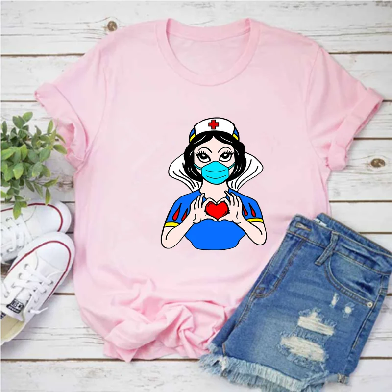 

Mayos Camiseta Informal Para Mujer, Camiseta с сердцем и заболеванием, Harajuku, Verano