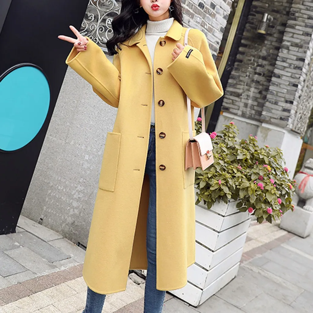 Осенне зимнее женское Шерстяное Пальто 2019 Новое высококачественное тонкое