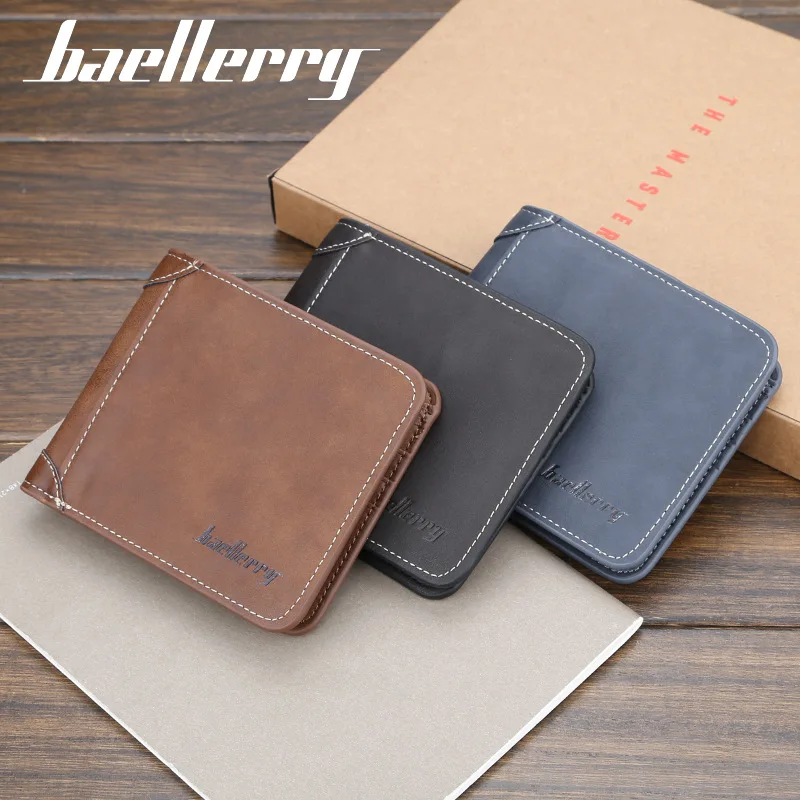 

2021 New Men Wallets Free Name Customized Card Holder Short Male Purse Fashion High Quality PU Leather Wallet For Men