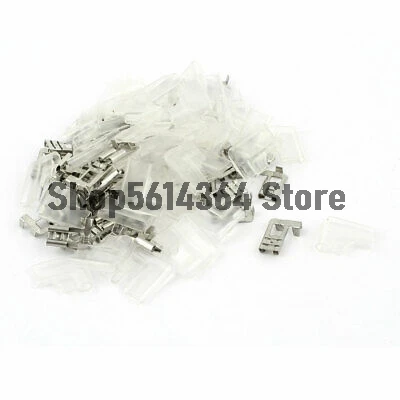 100pcs Flag L Shape 4.8/6.3mm Crimp Wire Terminal Female Spade Connector + Case | Обустройство дома