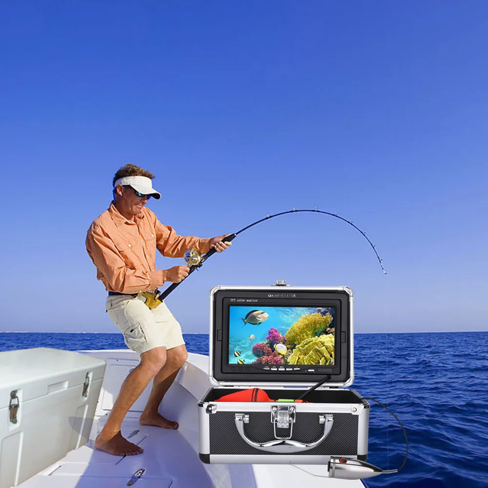 Скидка 7 дюймов, видеокамера для подводной охоты, Камера комплект 12 шт. светодиодный инфракрасная лампа огни Видео Рыболокаторы озеро под водой рыб...