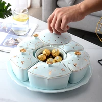 new year candy box living room creative household fruit plate lattice with cover dry fruit plate snack box candy container