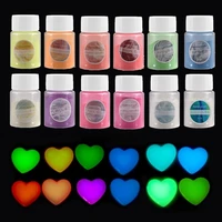 12 bottlespack luminous pigment powder resin pigment glow in dark colourant for diy epoxy uv resin jewelry making crafts
