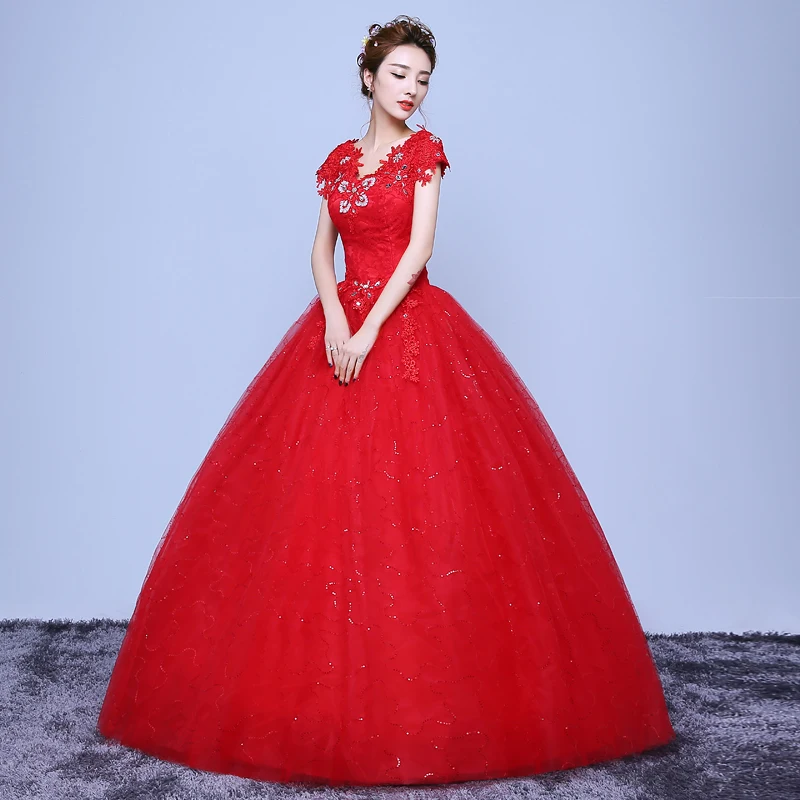 Новая мода простое белое красное платье с v образным вырезом Vestidos De Novia 2020