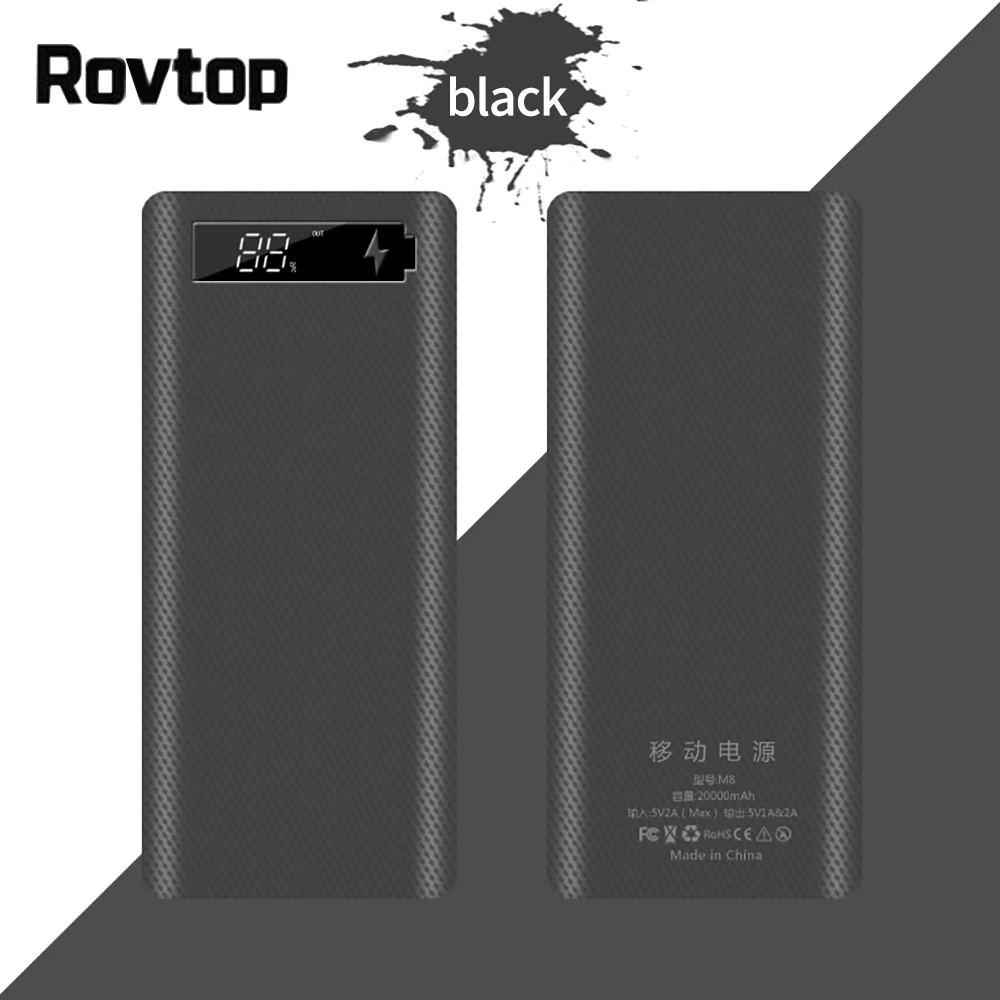 Rovtop 5V Dual USB 8*18650 Power Bank Type C аккумулятор мобильный телефон зарядное устройство DIY