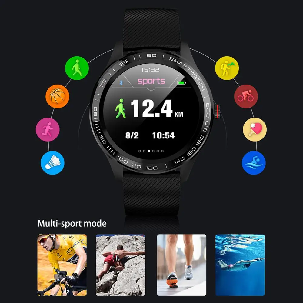 Мужские Смарт-часы L9 ЭКГ PPG пульсометр кровяное давление фитнес-трекер IP68