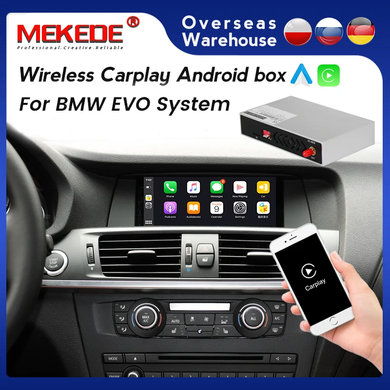 Декодер MEKEDE автомобильный мультимедийный беспроводной Apple CarPlay Android для BMW EVO ID5 ID6