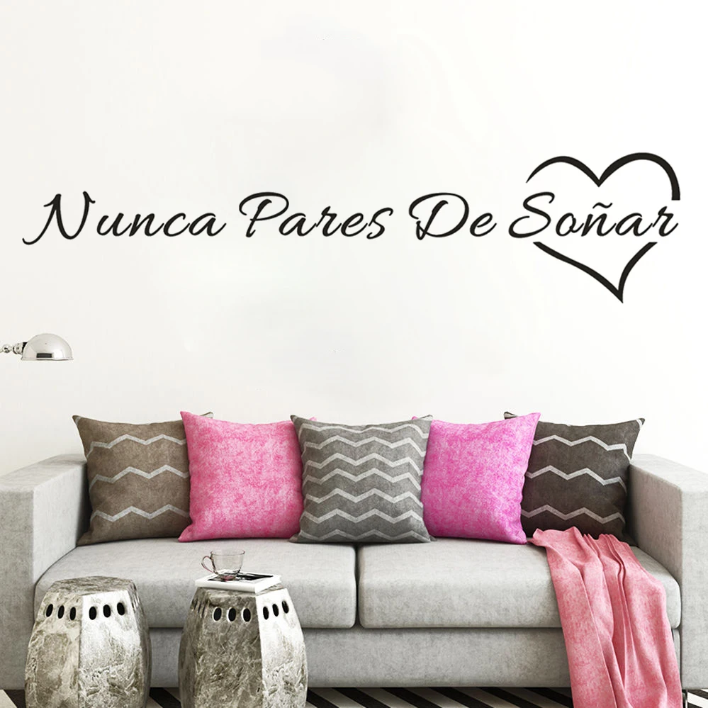 

Spanish Quotes Never Stop Dreaming Wall Sticker Removable Vinyl Decal For Home Decor Bedroom Living Room Decorative Decals RU108