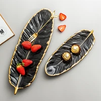 nordic tray sushi leaf plate phnom penh ceramic fish tray ornament storage tray feather tray creative dim sum tray