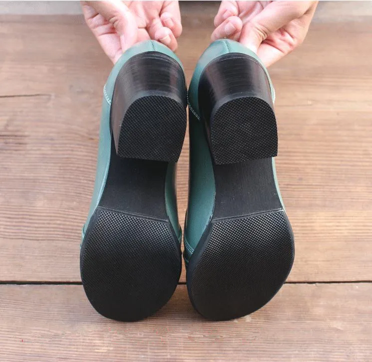 Розовые женские тонкие туфли на среднем каблуке Лоферы без шнуровки с круглым