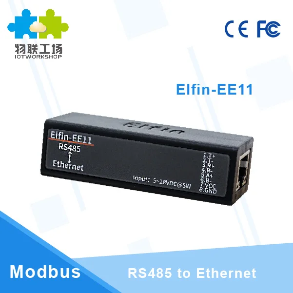 Elfin-EE11 последовательный порт ModbusTCP к Ethernet RJ45 преобразователь RS485 Ethernet-серверу MINI |