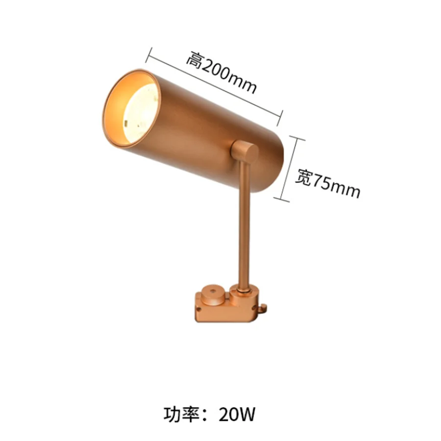 Современный светодиодный Трековый светильник RA90 потолочный с золотым корпусом и