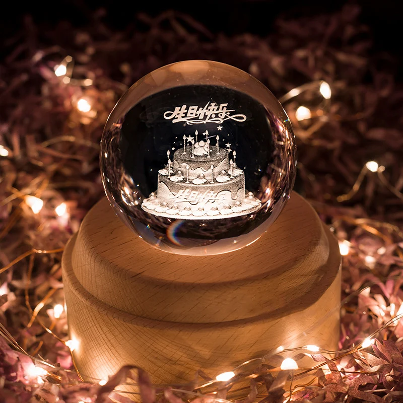

Music Box Wooden Base Castle in the Sky Laputa Theme Luminous Rotating 3D Night Light Musical Box Rechargeable Promotion