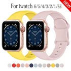 Ремешок силиконовый для Apple Watch band 44 мм 40 мм 38 мм 42 мм 44 мм, резиновый браслет для iWatch 6 band SE 5 4 3