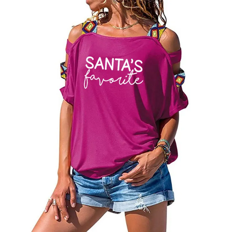 SANTA'S любимая футболка Забавный девиз женская модная хипстерская