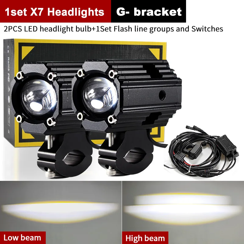 

Motorcycle LED Headlight lens Hi Lo beam Waterproof Driving Spot Fog Light For KTM EXC EXCF SX SXF XC XCF XCW XCFW 125 150 250
