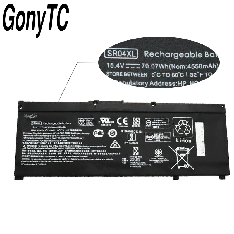 GONYTC SR04XL аккумуляторная батареядля ноутбука HP двумя способами Женские 15-CE