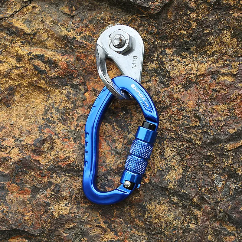 

Professional 22 KN Safety Pear-shape Safety Buckle Hiking Survival Kit Protective Equipment Rock Climbing Carabiner
