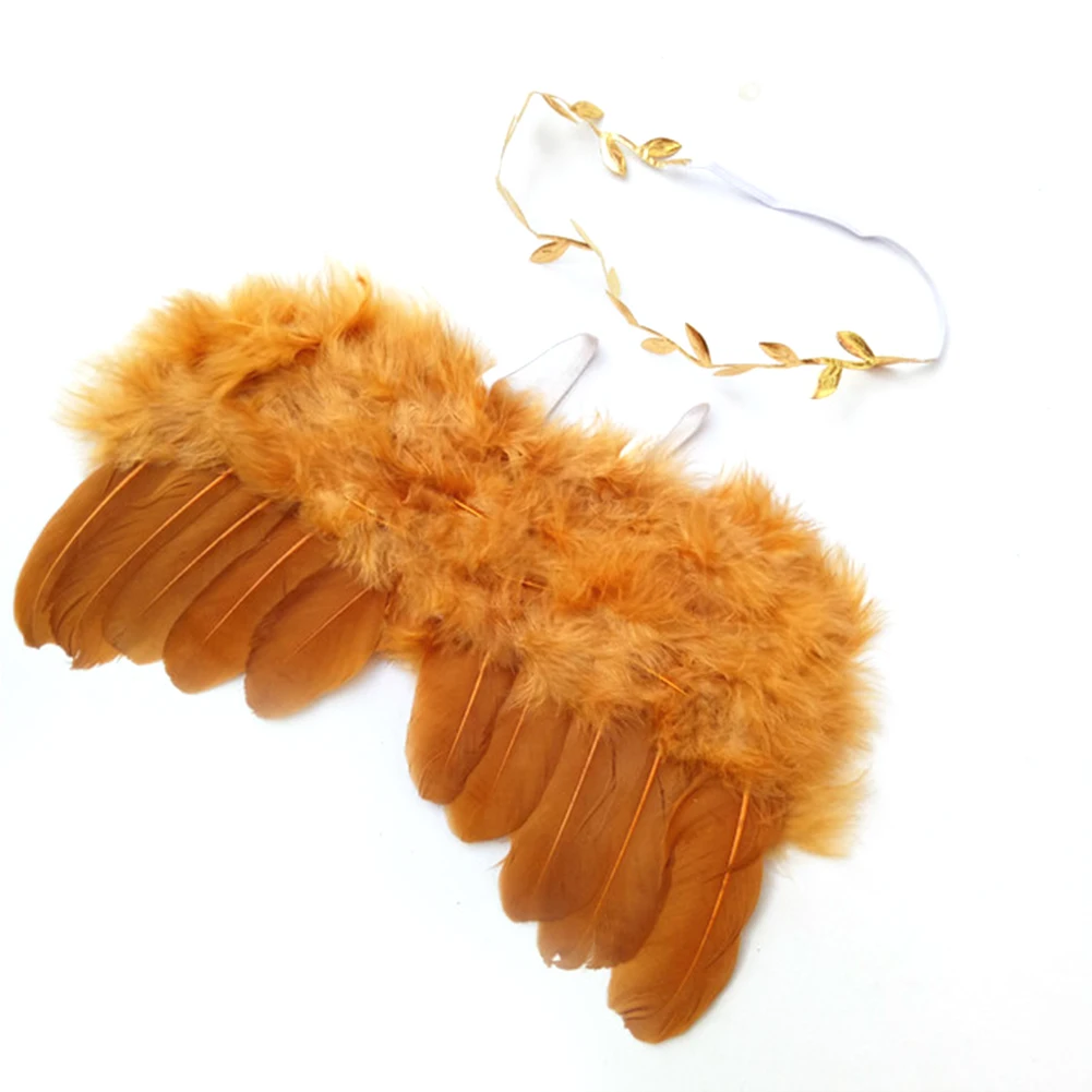 Newborn Baby Photo Studio Non-toxic Costumes Outfits Girls Boys Artificial Feather Angel Wings Handmade Cute Photography Prop | Детская